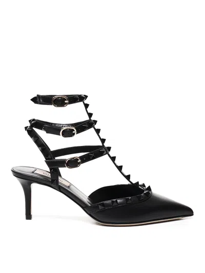 Valentino Garavani Rockstud Slingback In Calfskin In Black