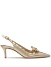 Valentino Garavani Rockstud Bow Slingback Pumps In Laminated Nappa Leather And 60mm Tone Studs Woman