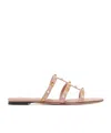 Valentino Rockstud Caged Leather Sandal In Nude