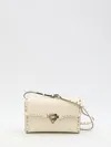Valentino Garavani Small Rockstud Grainy Calfskin Crossbody Bag Woman Light Ivory Uni In Beige