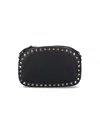Valentino Womens Rockstud Leather Mini Crossbody Bag Nero In Black
