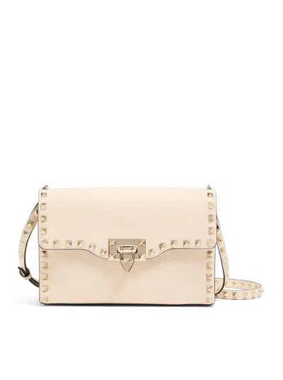 Valentino Garavani Rockstud Small Garnet Calfskin Crossbody Bag In Pattern