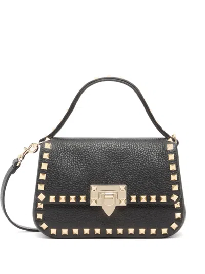 Valentino Garavani Rockstud 粒面小牛皮小号手提包 In Black