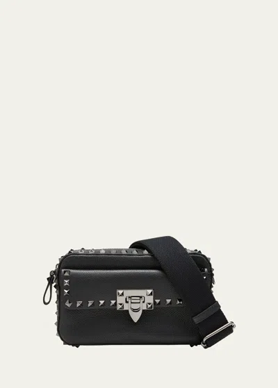 Valentino Garavani Rockstud Small Leather Crossbody Bag In Black