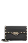 Valentino Rockstud Small Leather Crossbody Bag In Black