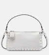 Valentino Rockstud Small Leather Crossbody Bag In Silver