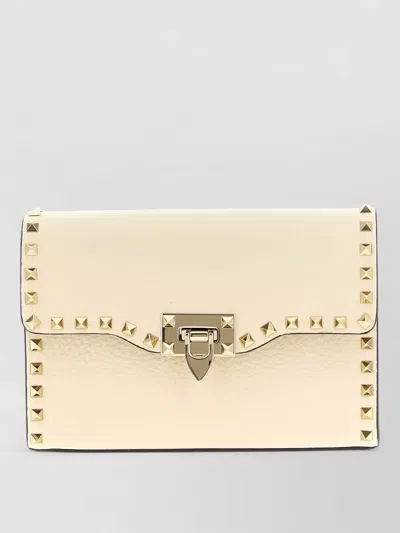 Valentino Garavani Rockstud Small Leather Crossbody Shoulder Bag In Neutral