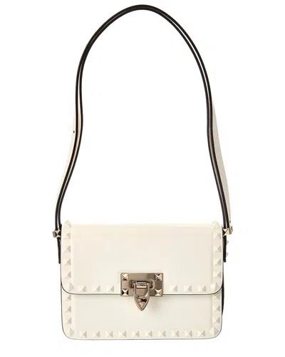 Valentino Garavani Valentino Rockstud Small Leather Shoulder Bag In White