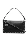 Valentino Rockstud Small Leather Shoulder Bag In Black