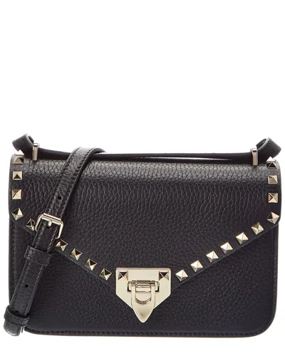 Valentino Garavani Valentino Rockstud Small Leather Shoulder Bag In Black