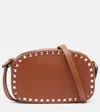 Valentino Rockstud Small Leather Shoulder Bag In Brown