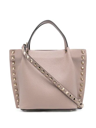 Valentino Garavani Rockstud Small Leather Tote Bag In Pink