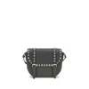 Valentino Small Rockstud Leather Saddle Crossbody Bag In Black