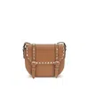 Valentino Rockstud Small Messenger Shoulder Bag In Brown