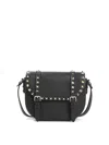 Valentino Rockstud Small Messenger Shoulder Bag In Black