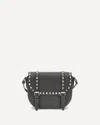 Valentino Small Rockstud Leather Saddle Crossbody Bag In Black
