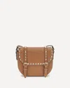 Valentino Rockstud Small Messenger Shoulder Bag In Brown