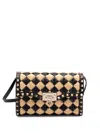 Valentino Rockstud Embroidery Synthetic Lafite Small Shoulder Bag