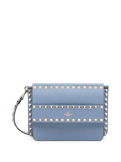Valentino Garavani Rockstud 粒面小牛皮小号单肩包 In Blue
