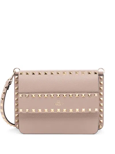 Valentino Garavani Rockstud 粒面小牛皮小号单肩包 In Pink