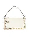 Valentino Garavani Rockstud Small Leather Shoulder Bag In White