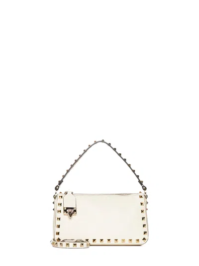 Valentino Garavani Valentino Mini Rockstud Small Shoulder Handbag In White