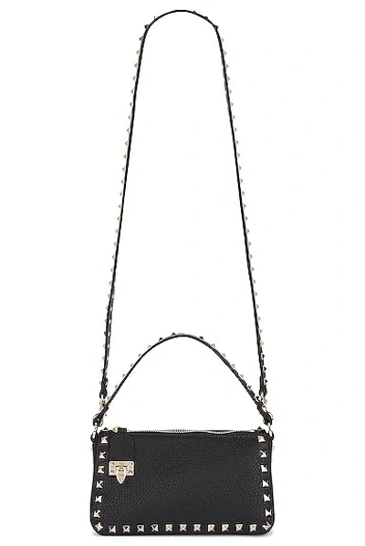 Valentino Garavani Rockstud Small Shoulder Bag In Black