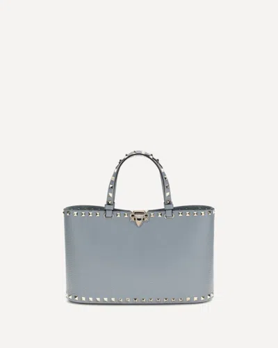 Valentino Garavani Rockstud Small Tote Bag In Blue