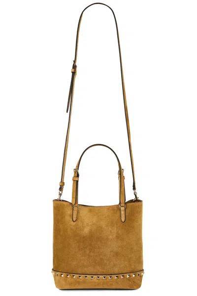 Valentino Garavani Rockstud Small Tote Bag In Havana Beige