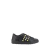 Valentino Studded Leather Sneakers Rubber Sole
