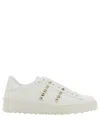 Valentino White Rockstud-embellished Low-top Sneakers In White