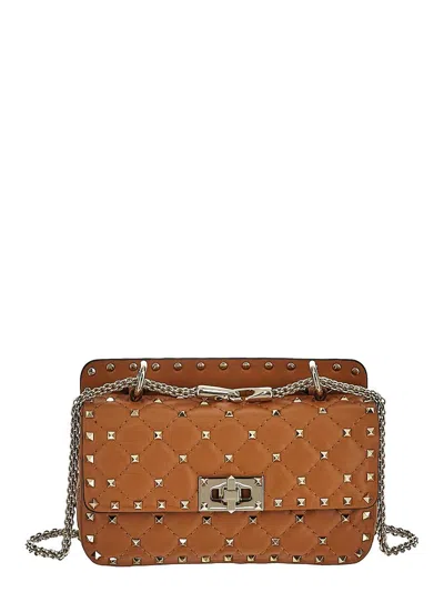 Valentino Garavani Rockstud Spike Bag In Brown