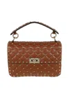 Valentino Medium Shoulder Bag Spike Rockstud In Brown