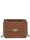 Valentino Rockstud Spike Shoulder Bag In Brown