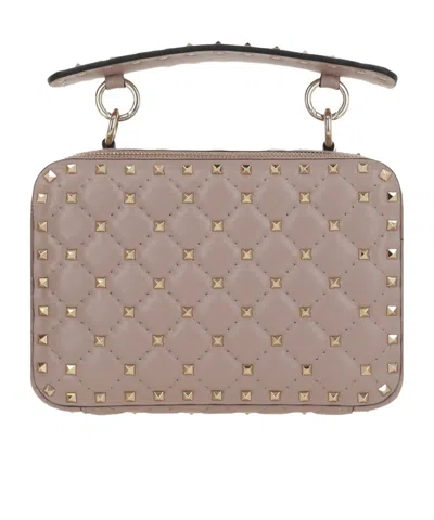 Valentino Garavani Rockstud Spike Chain Crossbody Bag In Nude