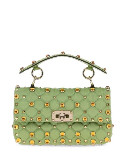 Valentino Garavani Rockstud Mini Handbag In Fabric 20 Cm X 14 Cm X 6 Cm In Blue
