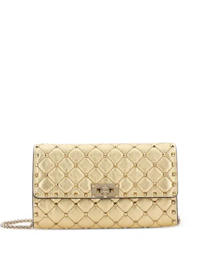 Valentino Garavani Rockstud Spike Clutch Bag In Neutral
