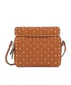 Valentino Rockstud Spike Crossbody Bag In Brown