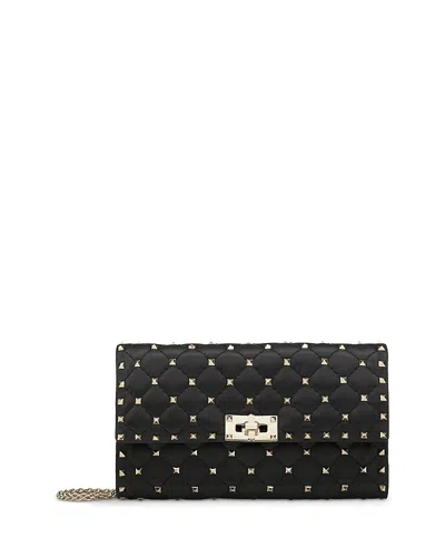 Valentino Garavani Rockstud Spike Nappa Leather Crossbody Clutch Bag Woman Black Uni