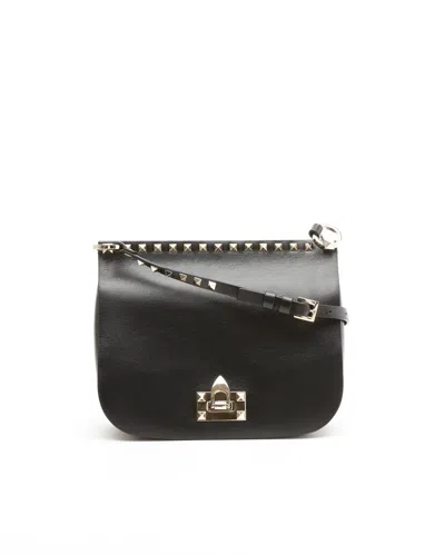 Valentino Garavani Valentino Rockstud Spike Flap Bag In Black