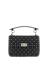 Valentino Mini Spiked Leather Shoulder Handbag In Black