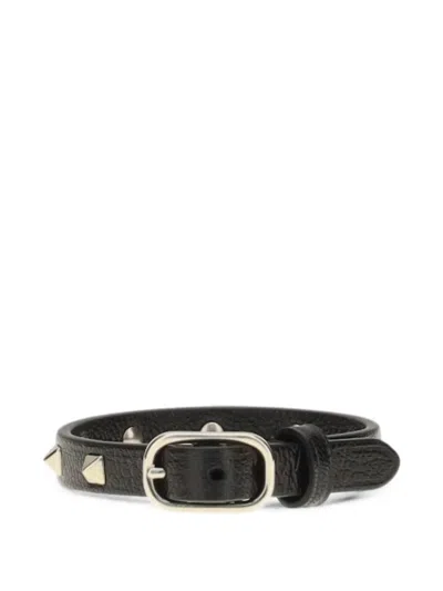 Valentino Garavani Rockstud Spike Leather Bracelet In Yellow