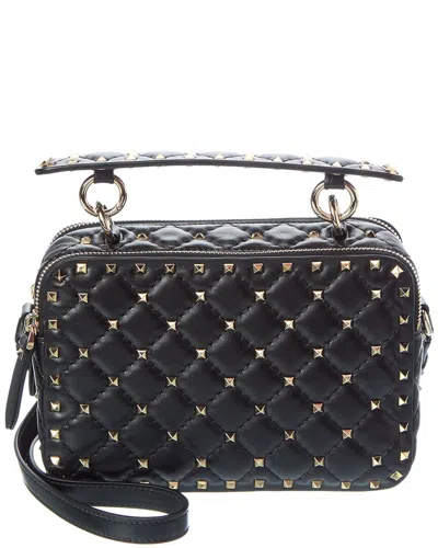 Valentino Garavani Valentino Rockstud Spike Leather Crossbody In Black