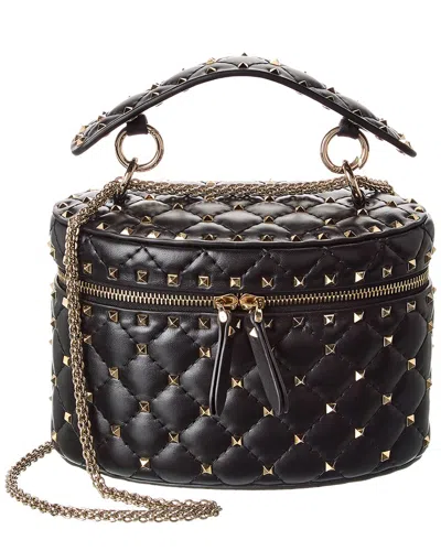 Valentino Garavani Valentino Rockstud Spike Leather Crossbody In Black