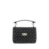 Valentino Rockstud Spike Leather Shoulder Bag In Black