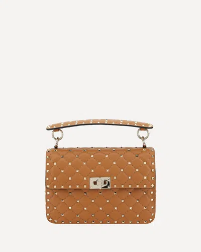 Valentino Garavani Valentino Small Shoulder Bag Rockstud Spike In Nutmeg