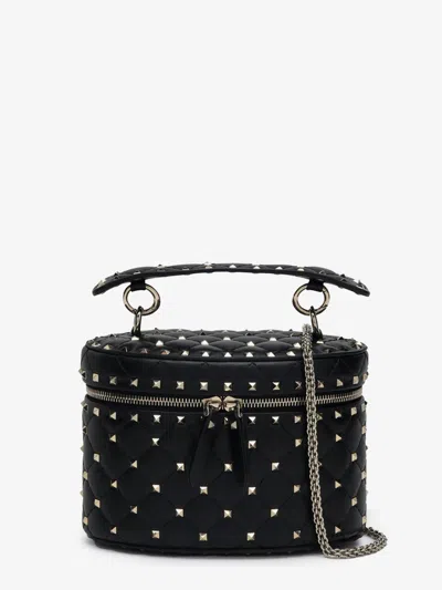 Valentino Garavani Rockstud Spike Leather Shoulder Bag In Black