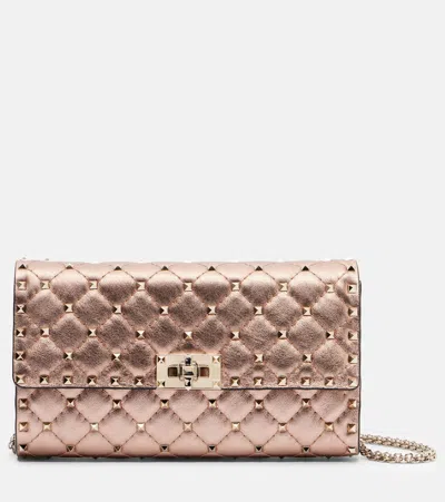 Valentino Garavani Rockstud Spike Leather Shoulder Bag In Pink