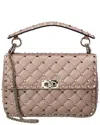 Valentino Rockstud Spike Medium Leather Shoulder Bag In Beige