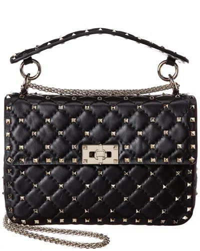 Valentino Garavani Valentino Rockstud Spike Medium Leather Shoulder Bag In Black